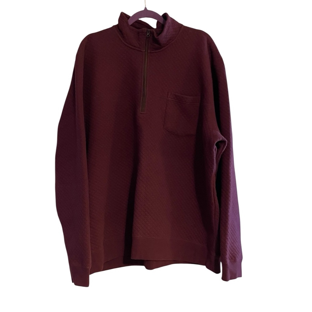 Orvis 1/4 Zip Pullover Sweatshirt Men’s XXL Wine‎ Red Quarter Zip Sweater